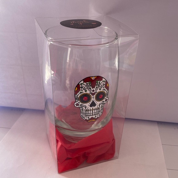 BLING SWAROVSKI CRYSTAL RED & WHITE SUGAR SKULL CANDY SKULL WINE GLASS NIB - Picture 10 of 14